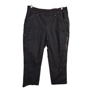 Chicos Ultimate Fit Cool Cotton Crop Utility 24 Inseam Casual Preppy Pants Sz 6